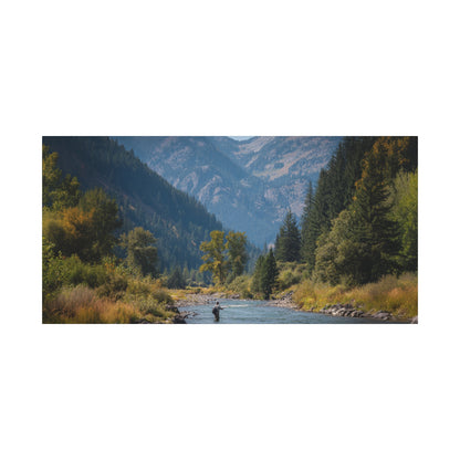 Canvas Art - Mountain Stream Fly Fishing
