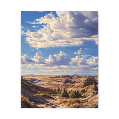 Desert Badlands Landscape Canvas Print — Matte Stretched Wall Art