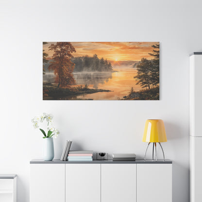 Autumn Sunrise Lake Canvas Print
