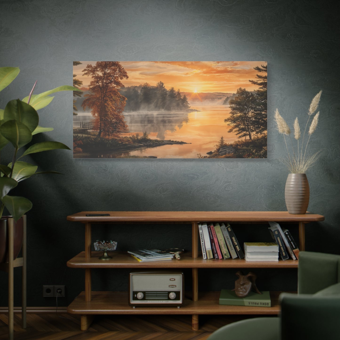 Autumn Sunrise Lake Canvas Print
