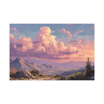 Desert Sunset Canvas Wall Art — Matte Stretched Landscape Print