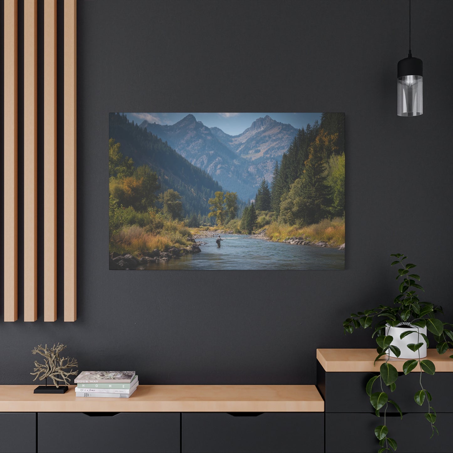 Canvas Art - Mountain Stream Fly Fishing