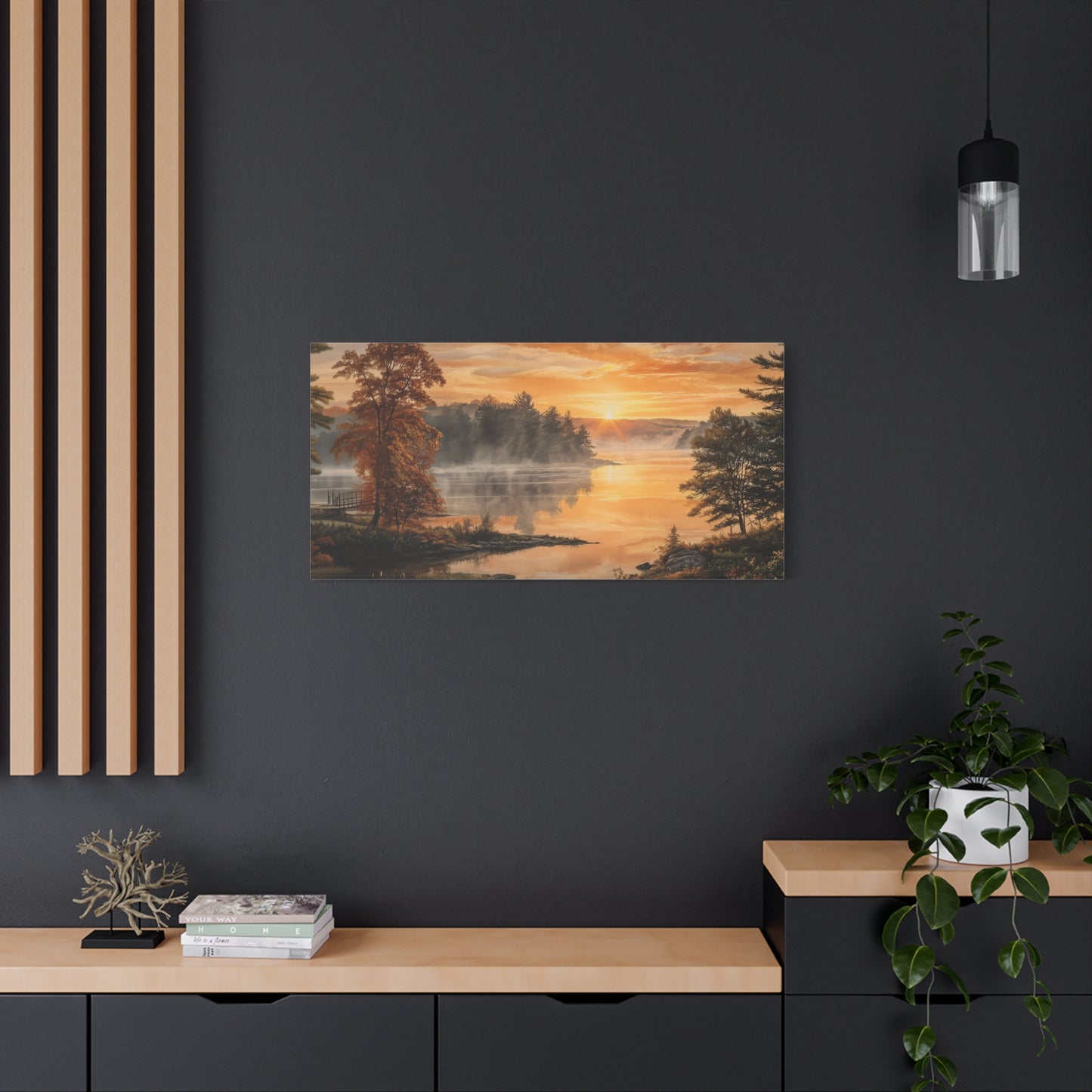 Autumn Sunrise Lake Canvas Print