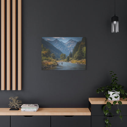 Canvas Art - Mountain Stream Fly Fishing