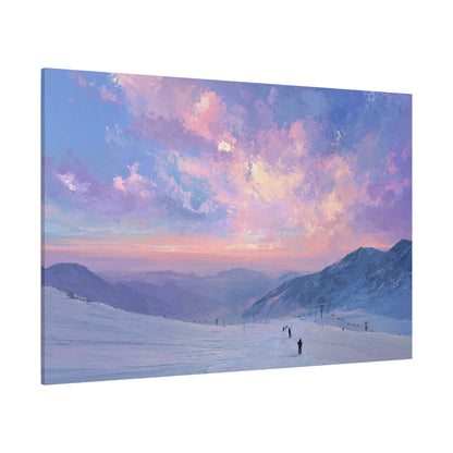 Canvas Art - Skiing Last Run of the Day Landscape
