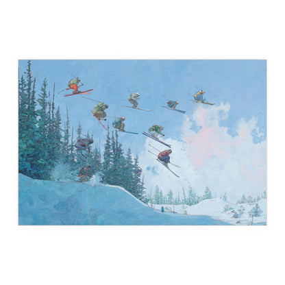 Skiers Delight Jump Sequence - Silk Paper Print