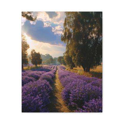 Lavender Field Vertical Canvas Print — Serene Floral Landscape Wall Art