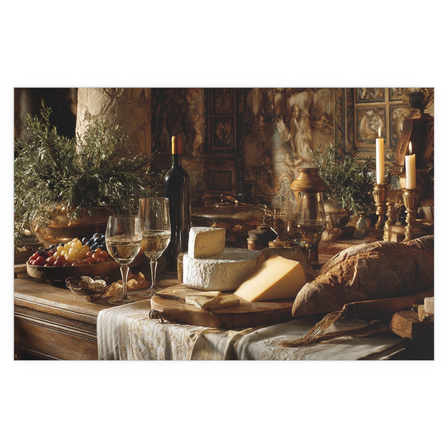 Vintage Still Life Feast - Silk Print Paper