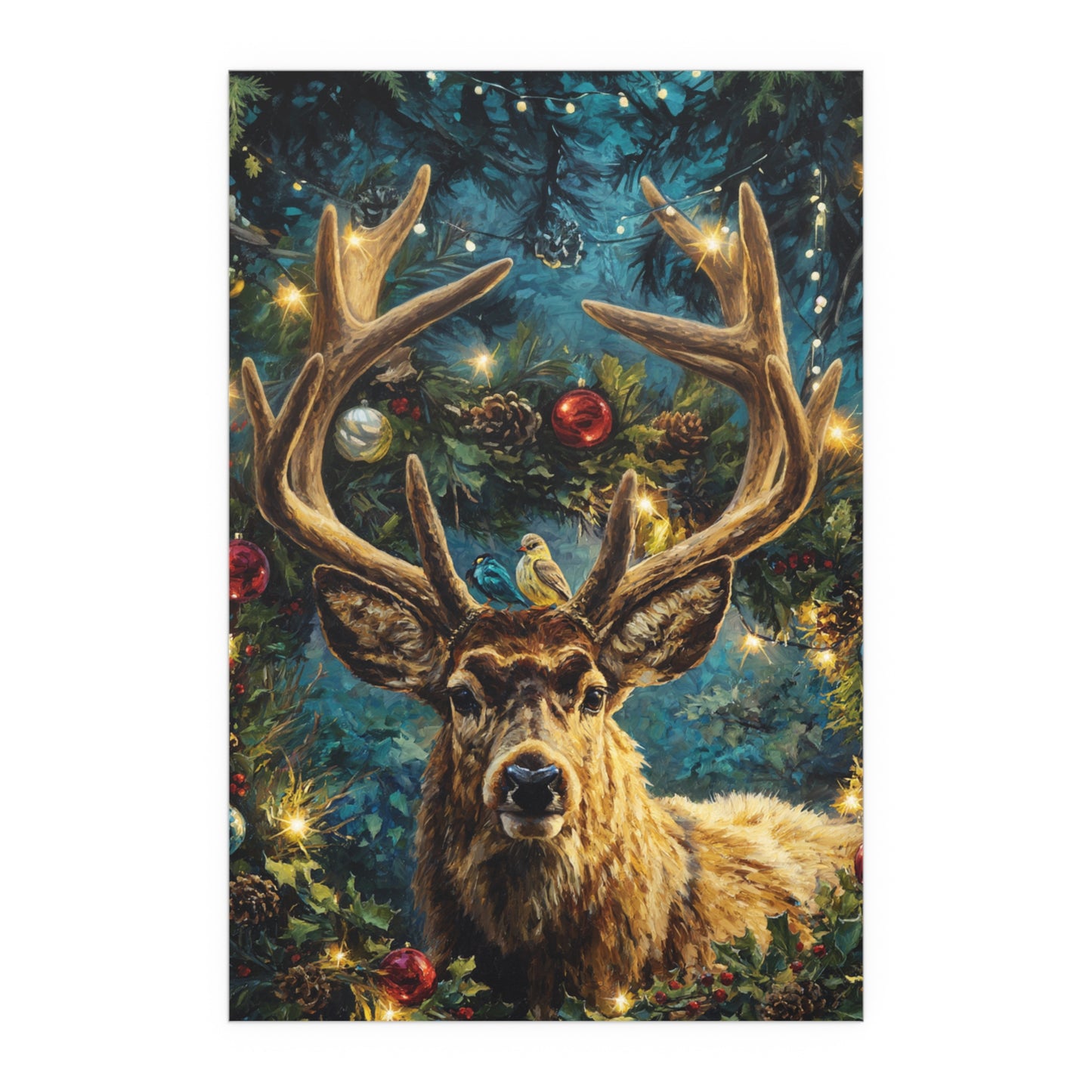 Whimsical Christmas Silk Paper Print — Indoor/Outdoor Holiday Wall Art