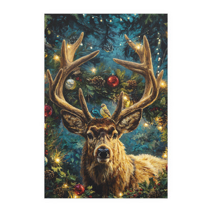 Whimsical Christmas Silk Paper Print — Indoor/Outdoor Holiday Wall Art
