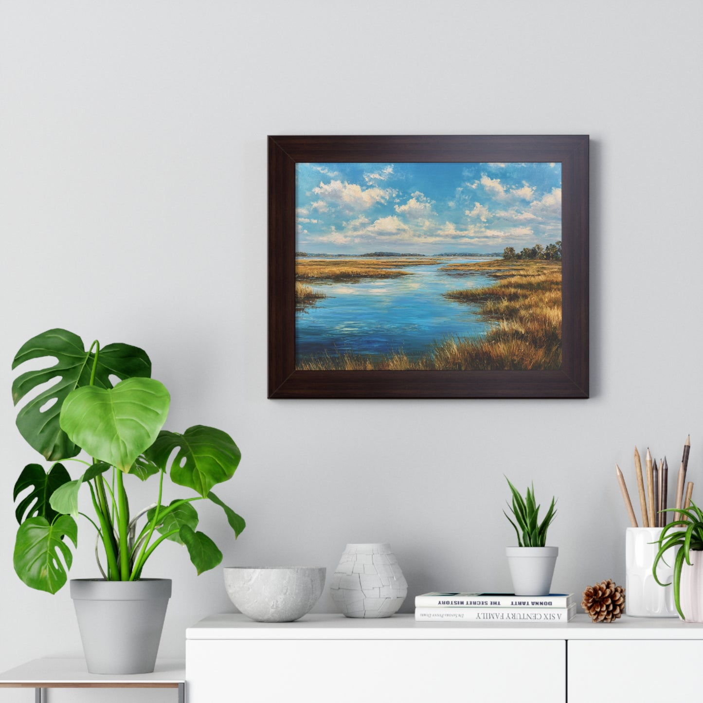 Coastal Marsh Seascape — Framed Wall Art Print