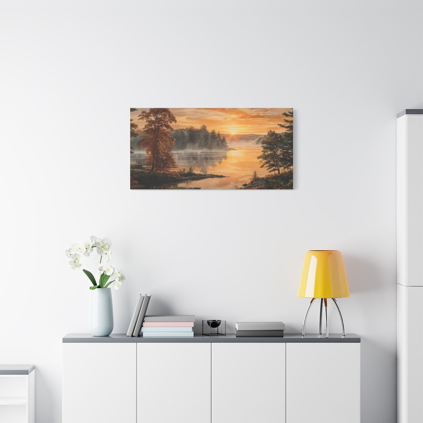 Autumn Sunrise Lake Canvas Print