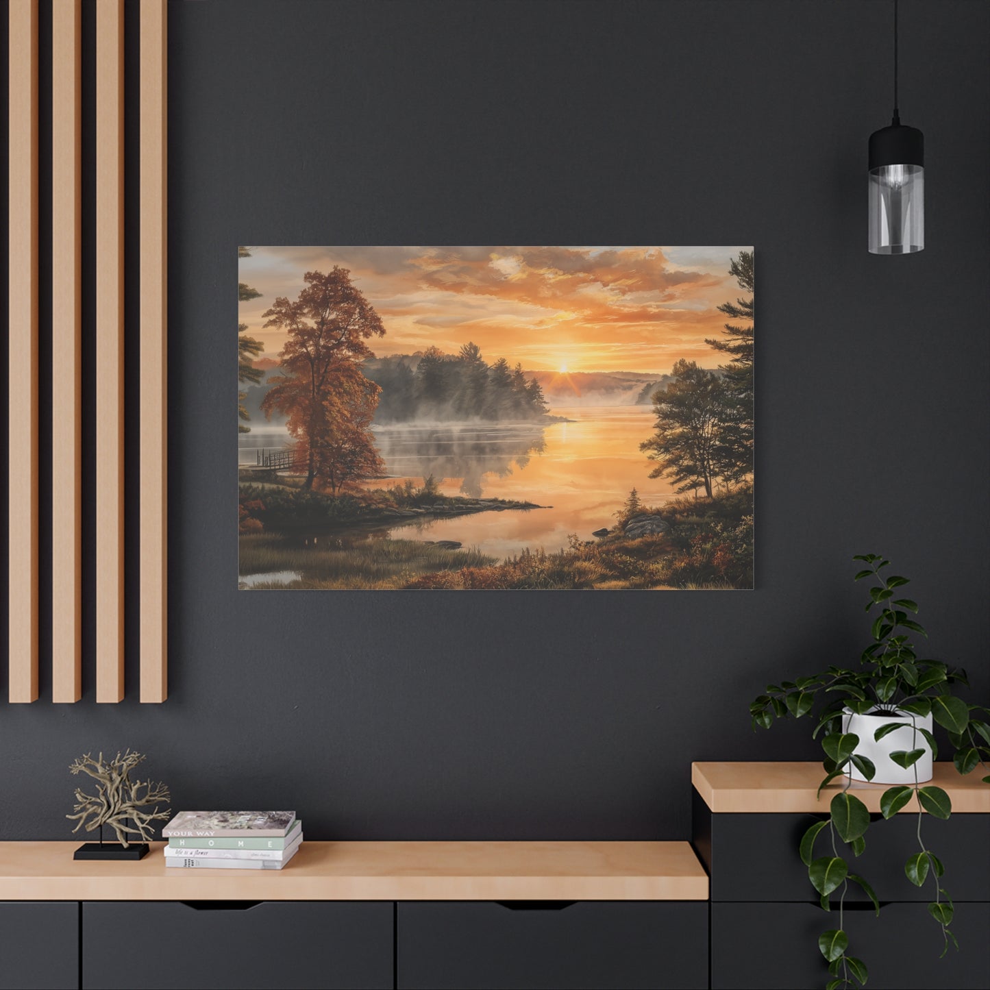 Autumn Sunrise Lake Canvas Print