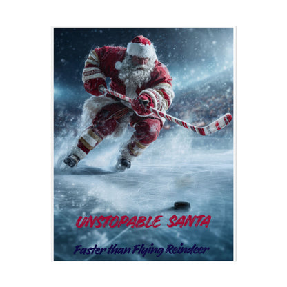 Santa Hockey Poster