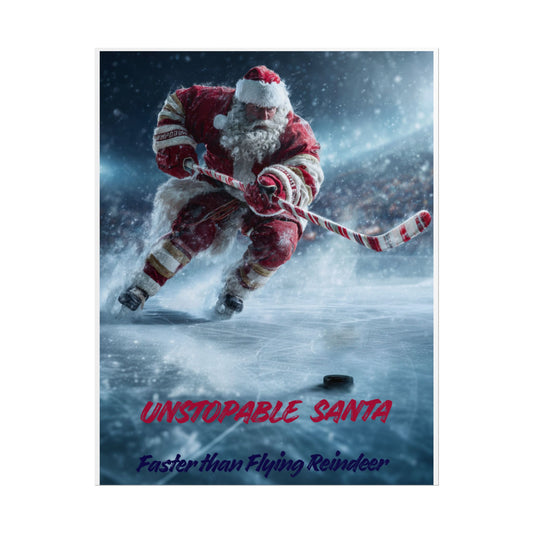Santa Hockey Poster