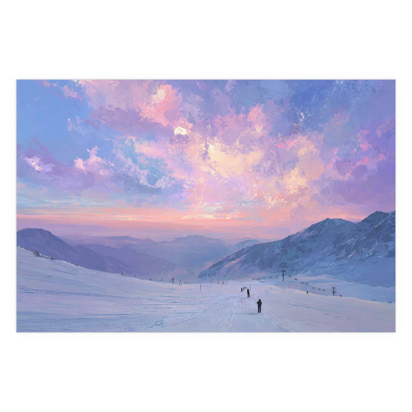 Last Run of the Day Ski Poster — Indoor/Outdoor Silk Print