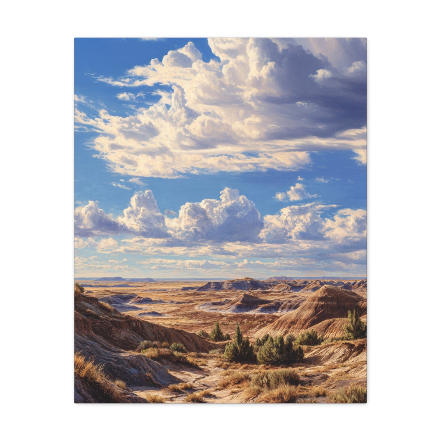 Desert Badlands Landscape Canvas Print — Matte Stretched Wall Art