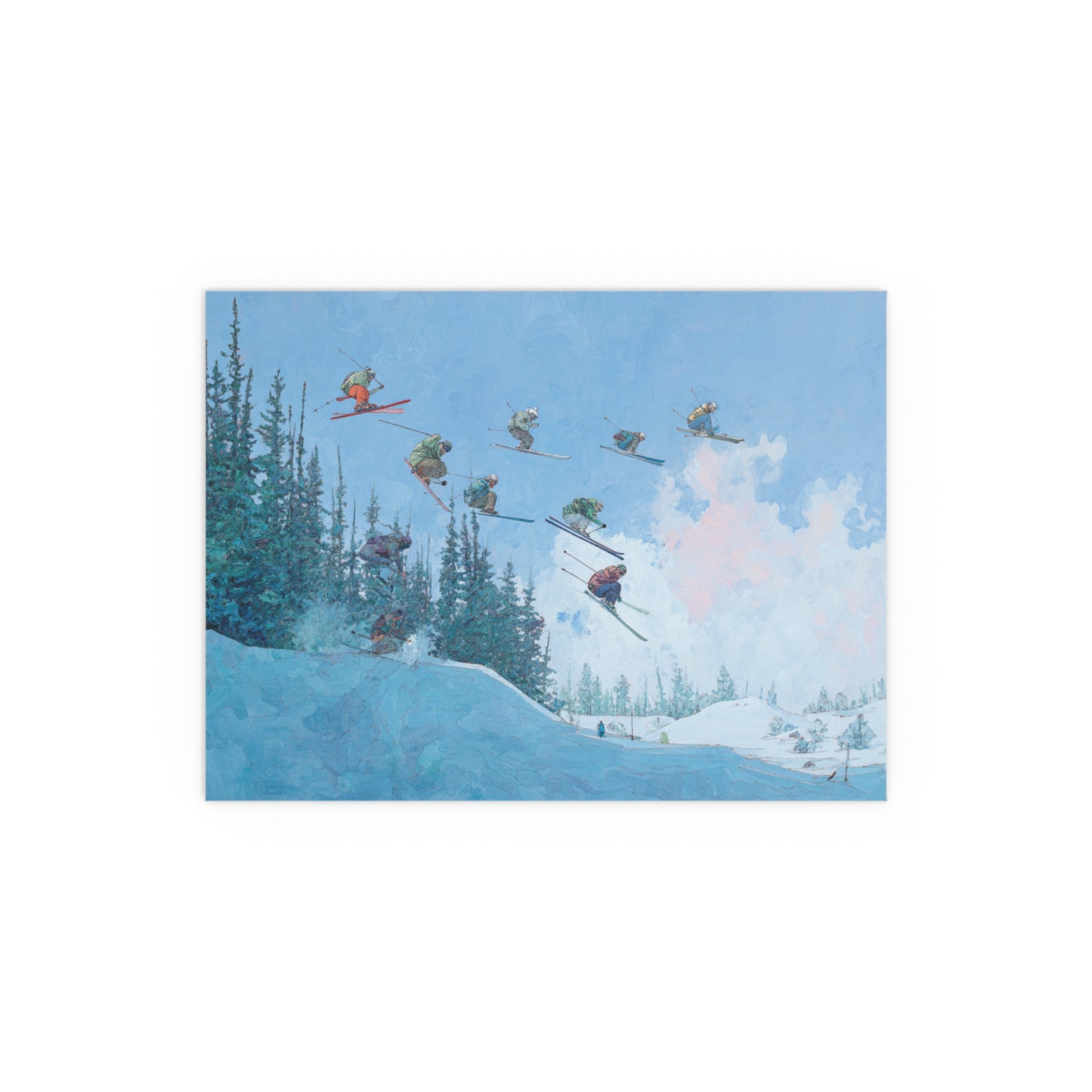 Skiers Delight Jump Sequence - Silk Paper Print