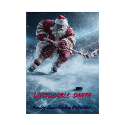 Santa Hockey Poster