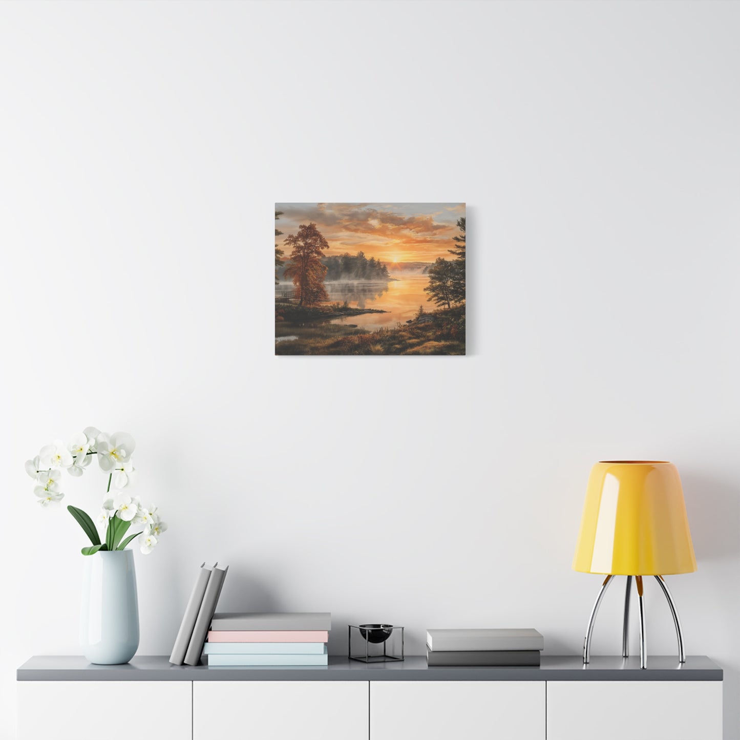 Autumn Sunrise Lake Canvas Print