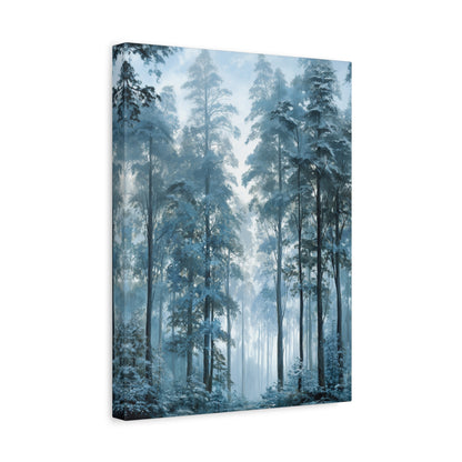 Misty Pine Forest Canvas Wall Art — Matte Stretched 1.25"