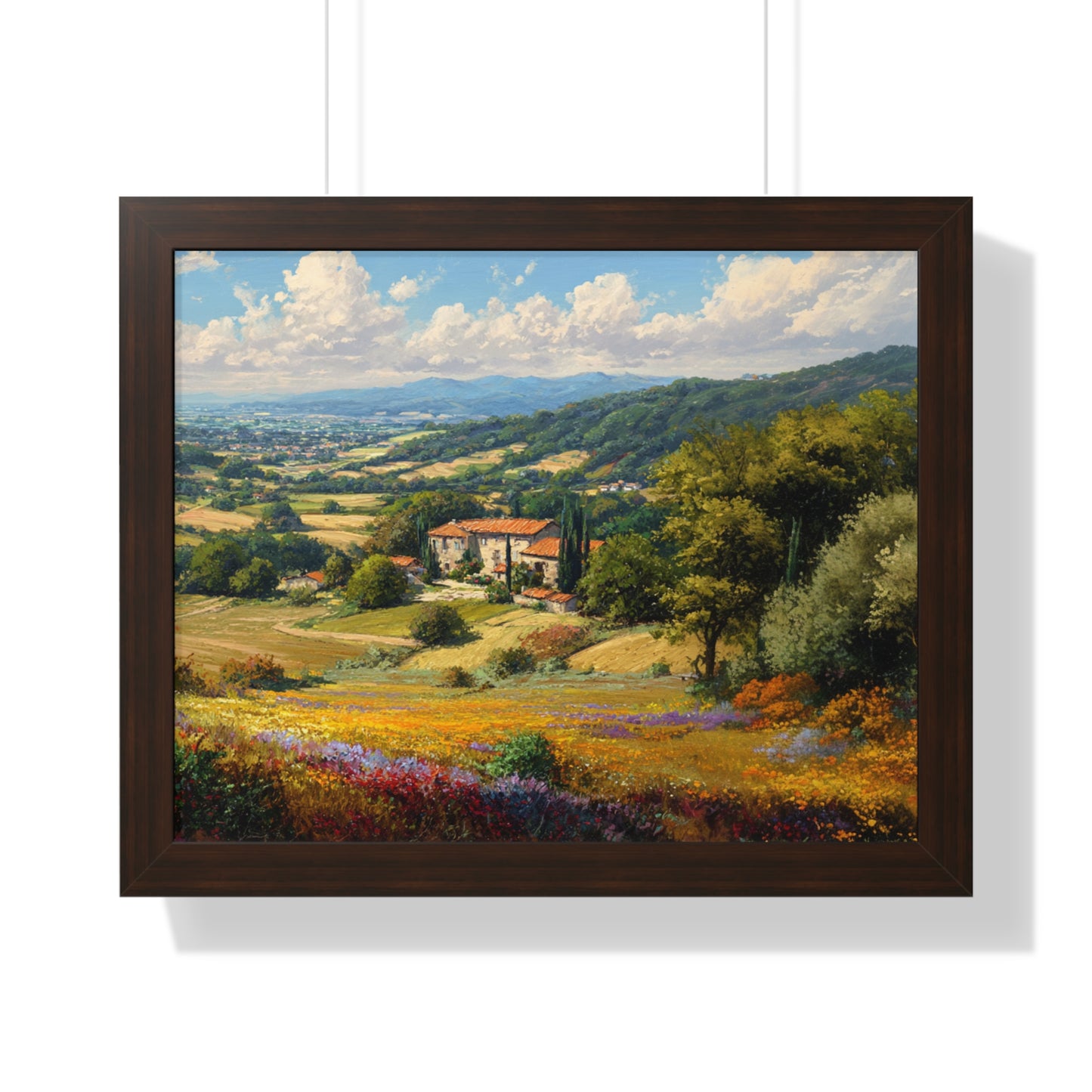 Tuscan Countryside Landscape Wall Art - Framed Art Print