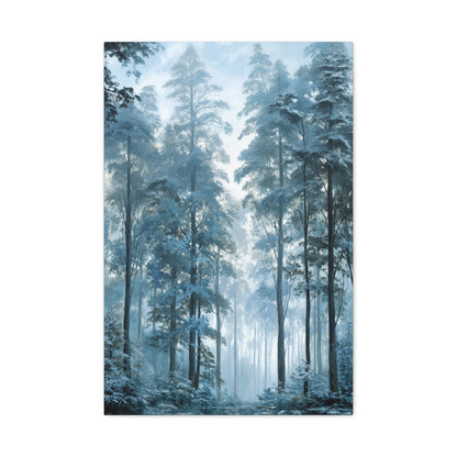 Misty Pine Forest Canvas Wall Art — Matte Stretched 1.25"