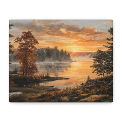 Autumn Sunrise Lake Canvas Print