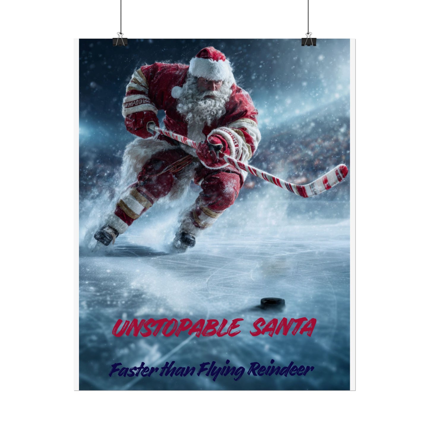 Santa Hockey Poster