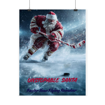 Santa Hockey Poster