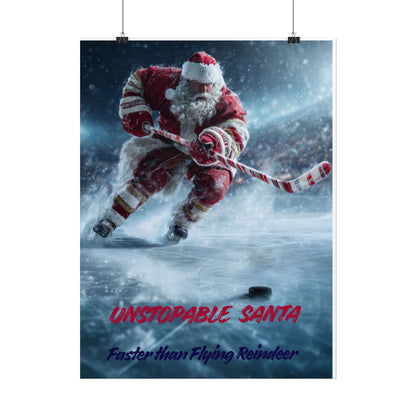 Santa Hockey Poster