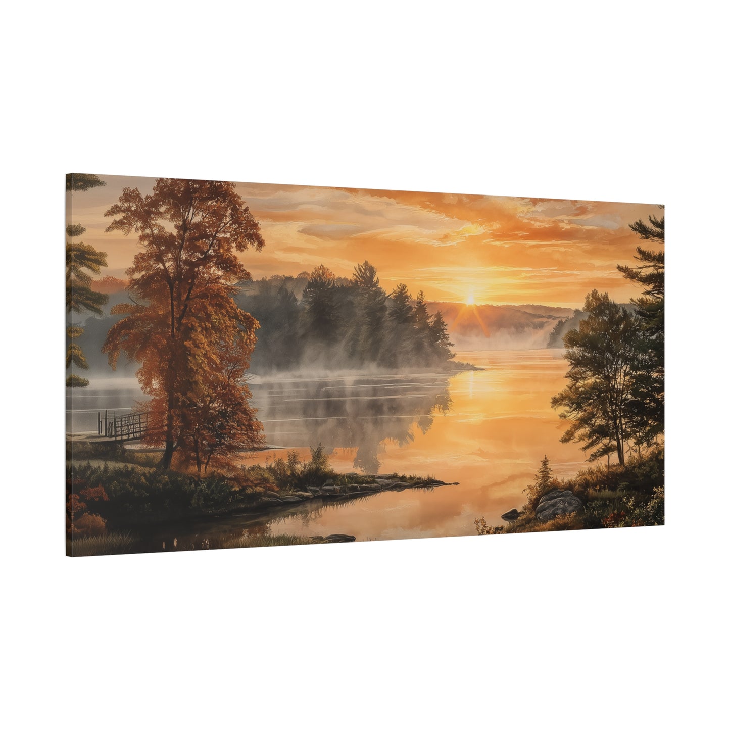 Autumn Sunrise Lake Canvas Print