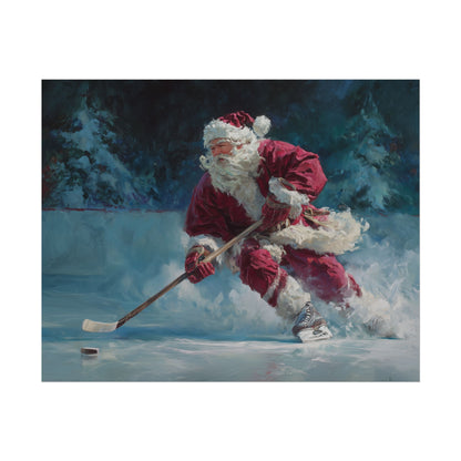 Holiday Hockey Santa Poster