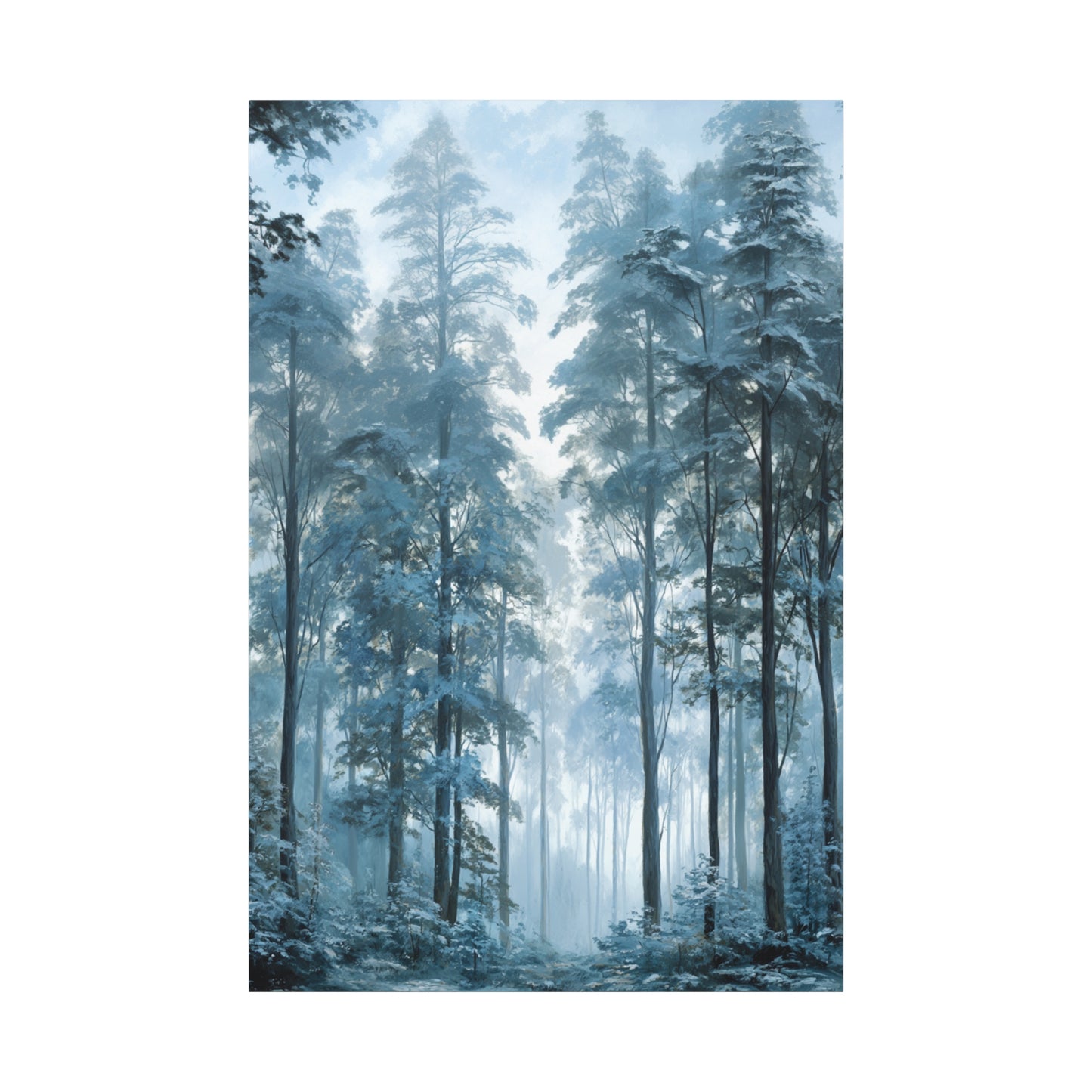 Misty Pine Forest Canvas Wall Art — Matte Stretched 1.25"