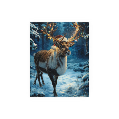 Whimsical Reindeer Silk Paper Print — Indoor/Outdoor Holiday Wall Art