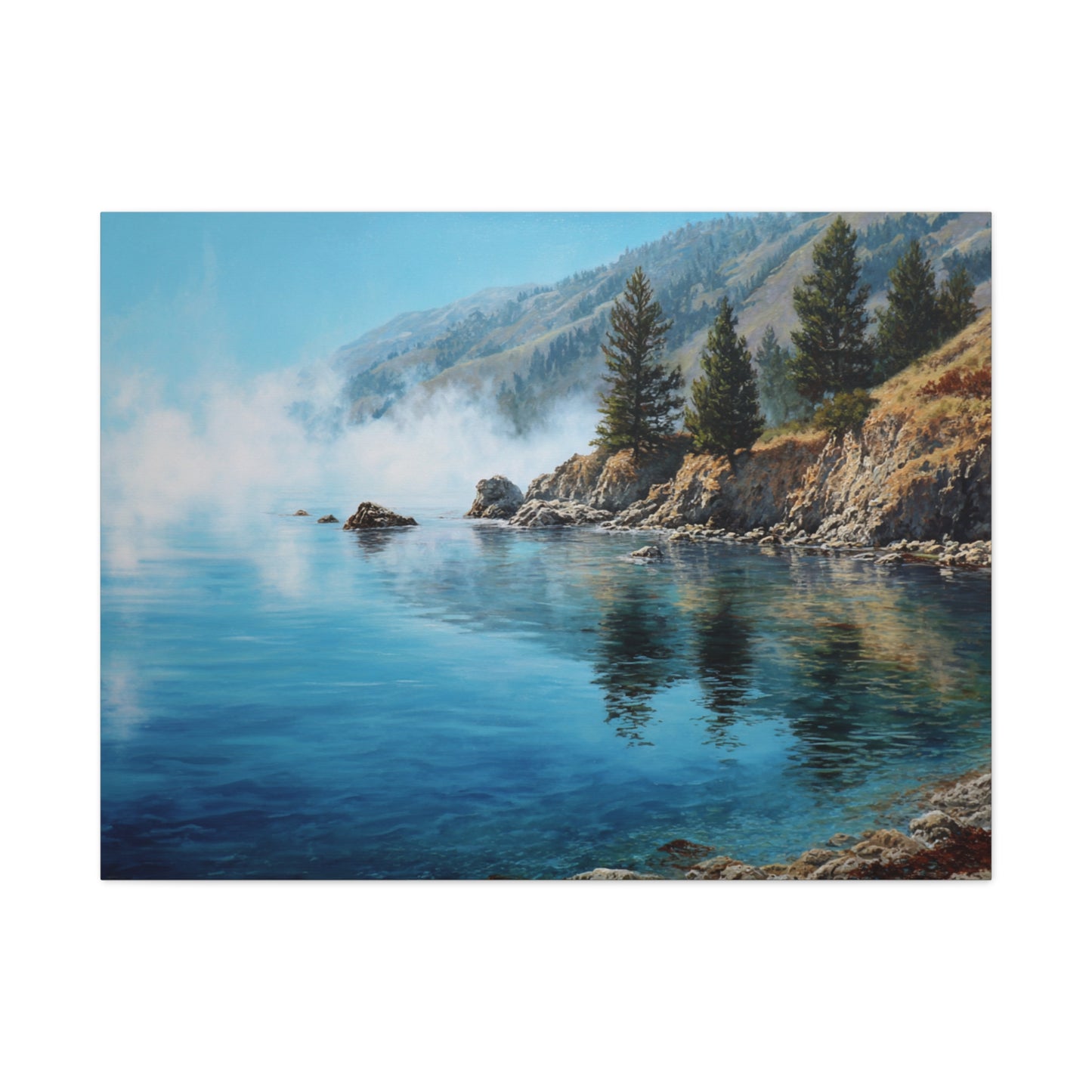 Coastal Mist Canvas Print — Tranquil Seaside Landscape Wall Art