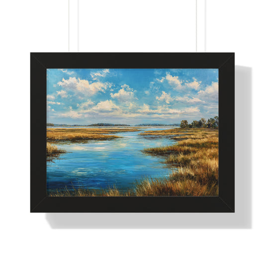 Coastal Marsh Seascape — Framed Wall Art Print