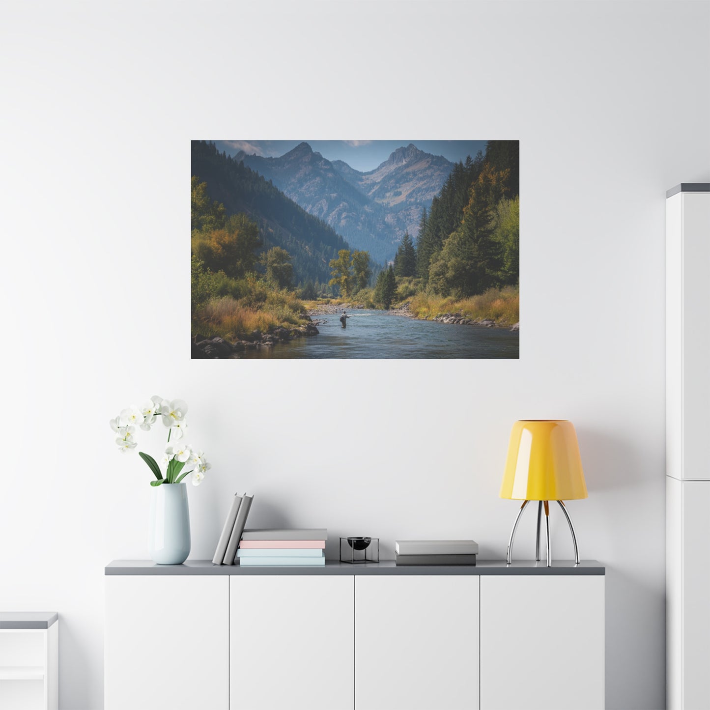 Canvas Art - Mountain Stream Fly Fishing