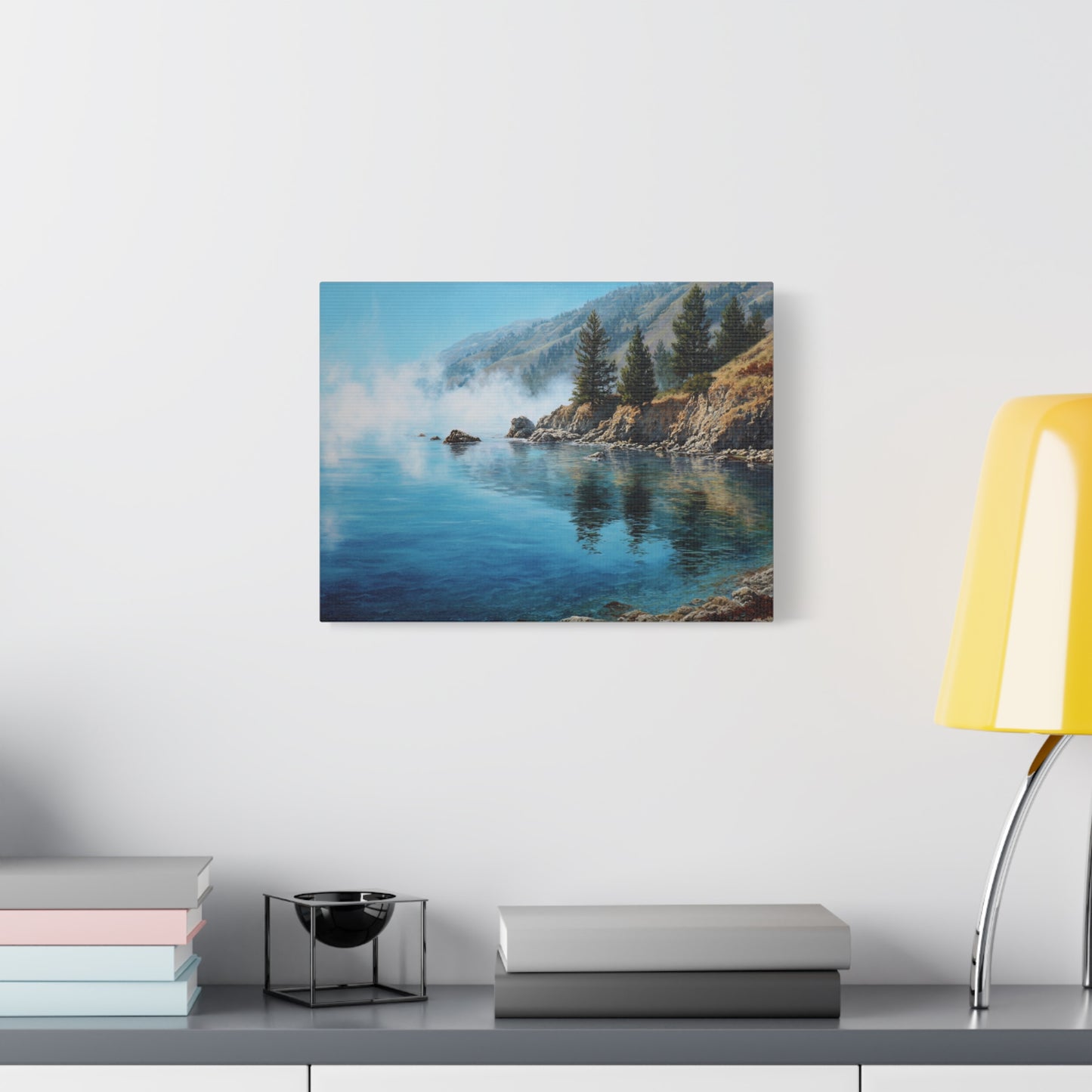 Coastal Mist Canvas Print — Tranquil Seaside Landscape Wall Art