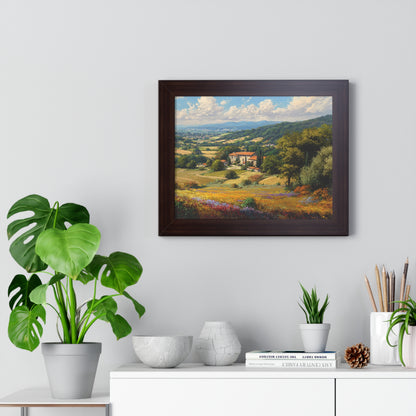 Tuscan Countryside Landscape Wall Art - Framed Art Print