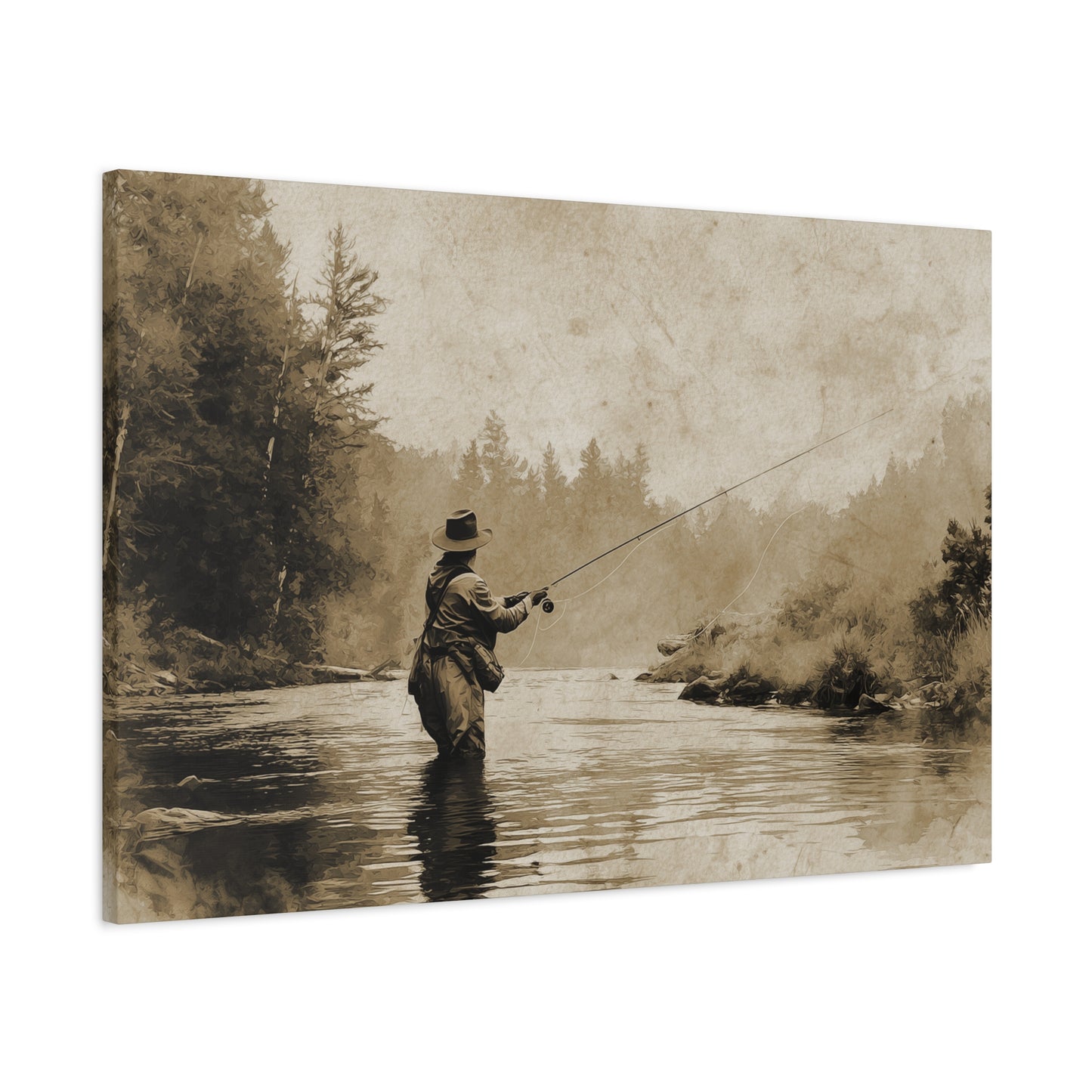 Vintage Fly Fishing Canvas Art