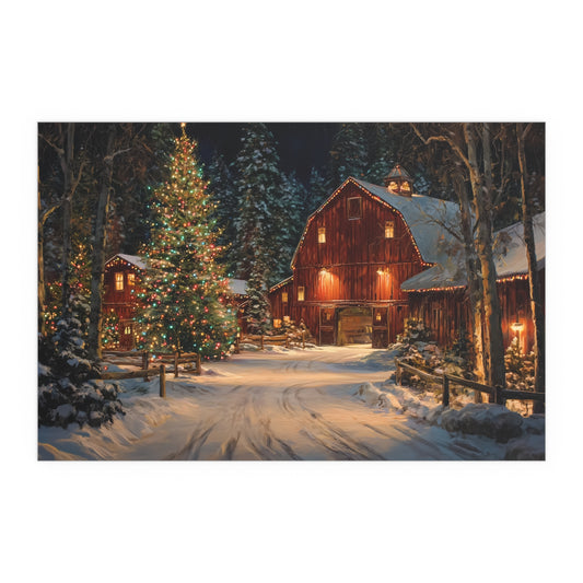 Christmas Barn Scene Silk Paper