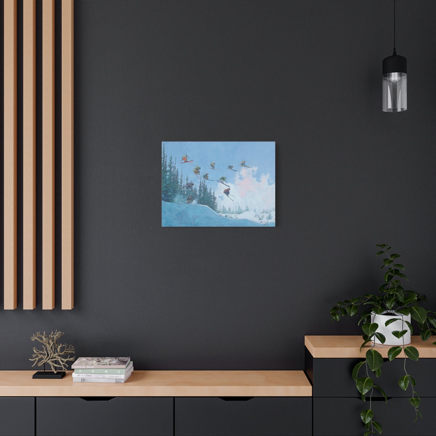 Canvas Print, Skiers Delight Jump Sequence Matte Wall Art, Skiers Gift, Skiing Decor, Winter Sports Poster, Ski Lodge Decoration