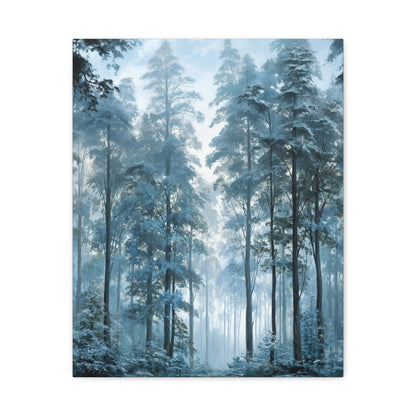 Misty Pine Forest Canvas Wall Art — Matte Stretched 1.25"