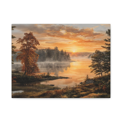 Autumn Sunrise Lake Canvas Print