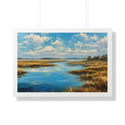 Coastal Marsh Seascape — Framed Wall Art Print