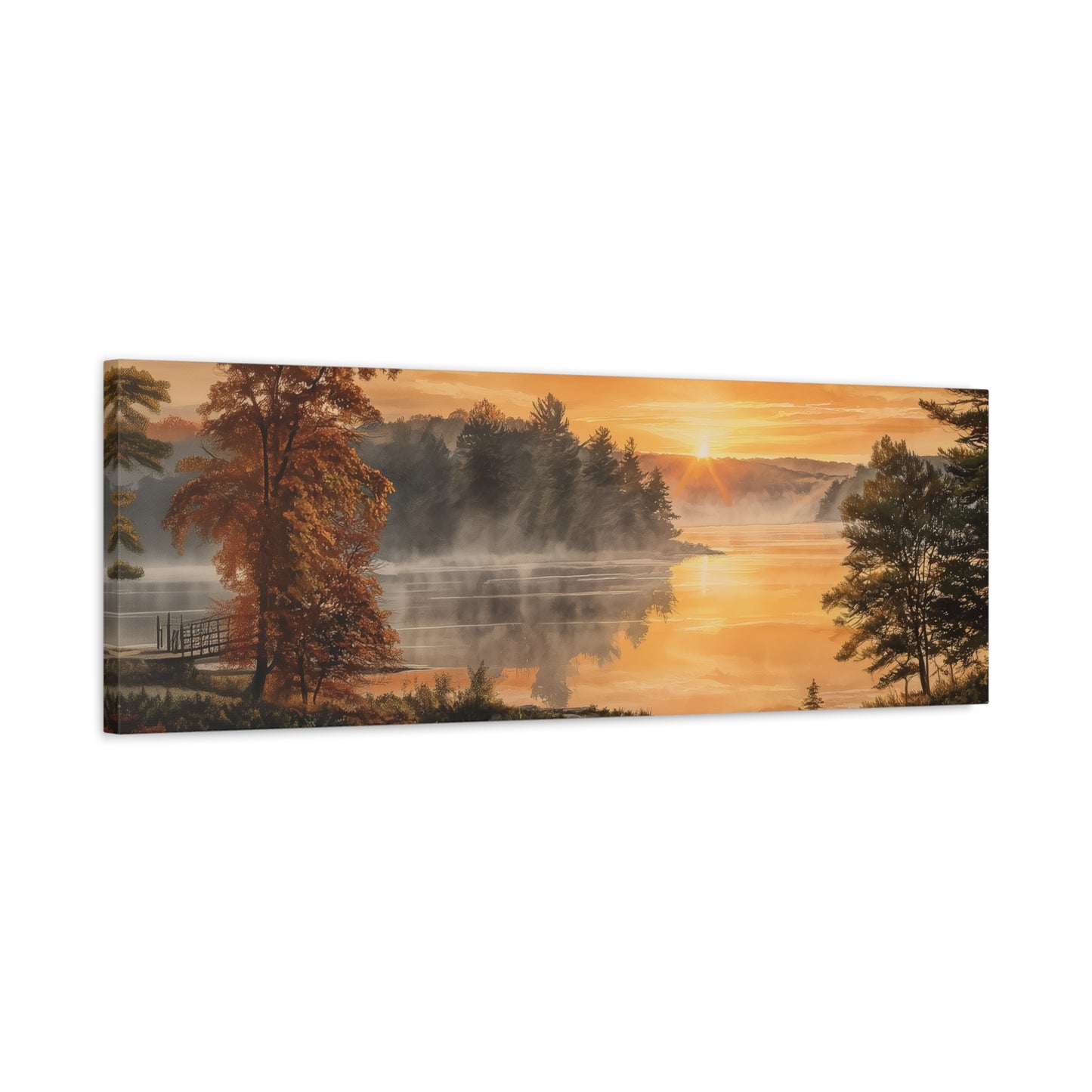 Autumn Sunrise Lake Canvas Print