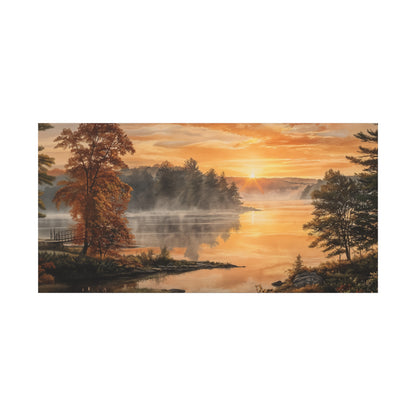 Autumn Sunrise Lake Canvas Print