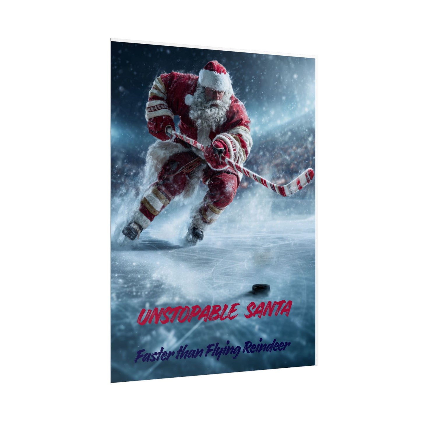 Santa Hockey Poster