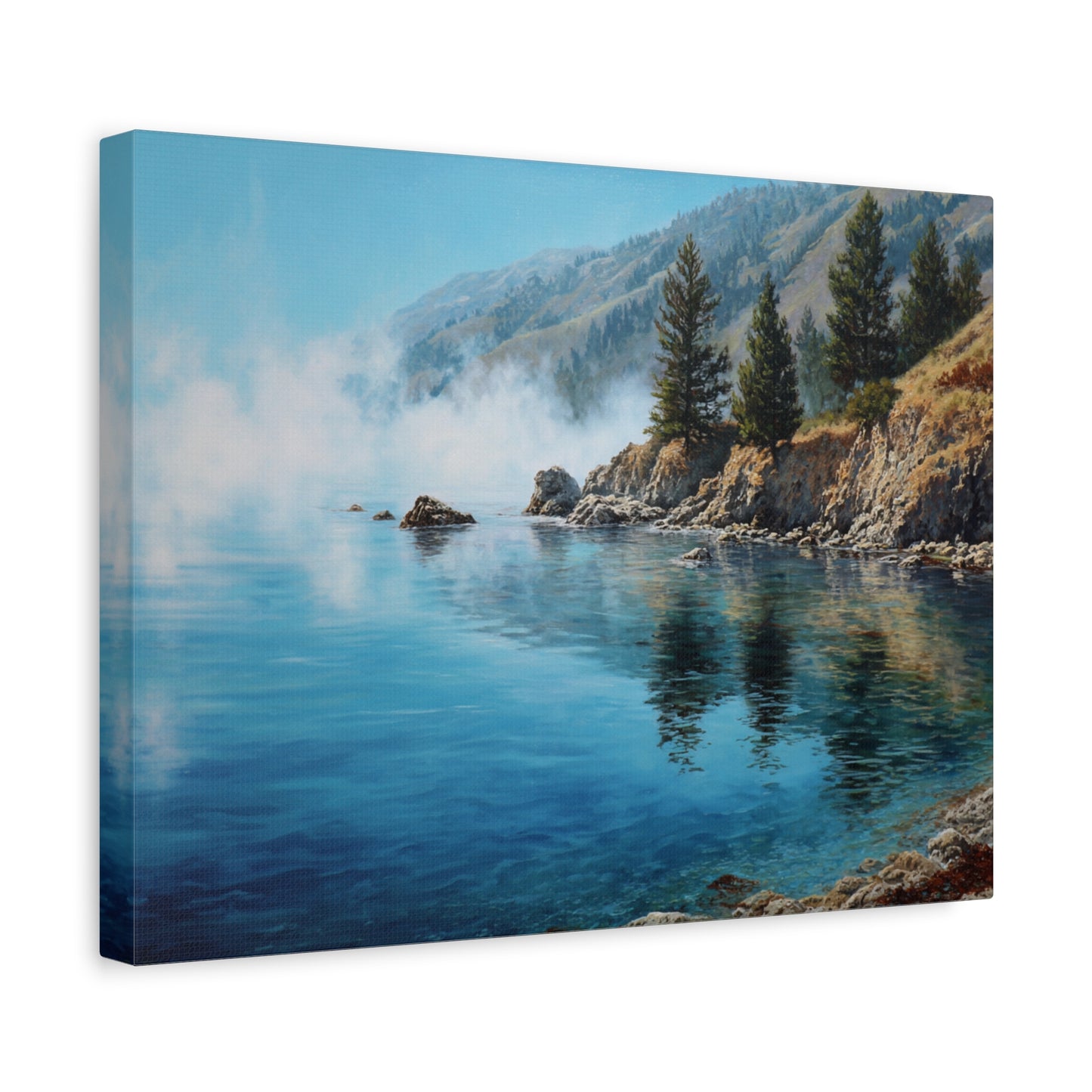 Coastal Mist Canvas Print — Tranquil Seaside Landscape Wall Art